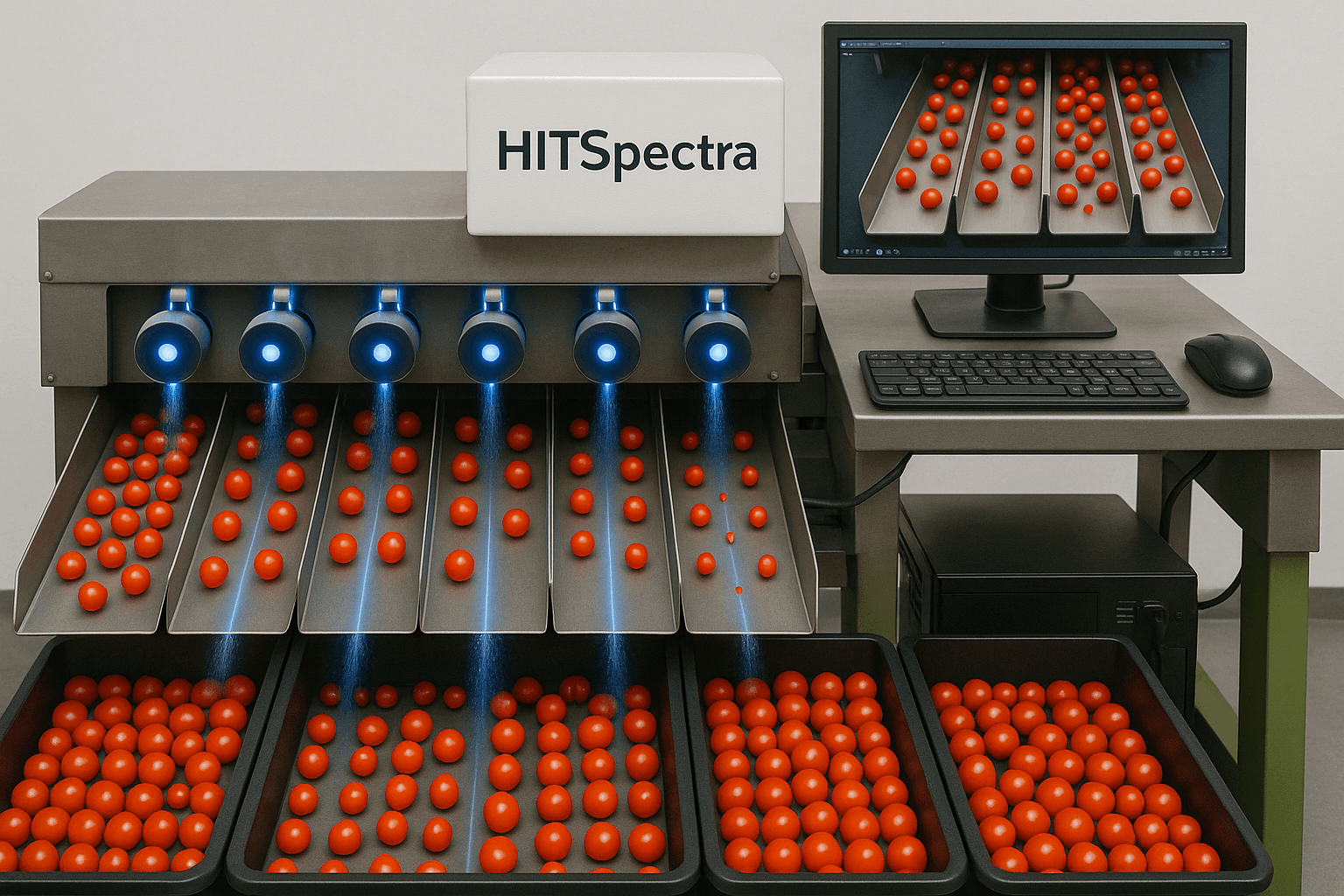 Automatic cherry tomato selection in action