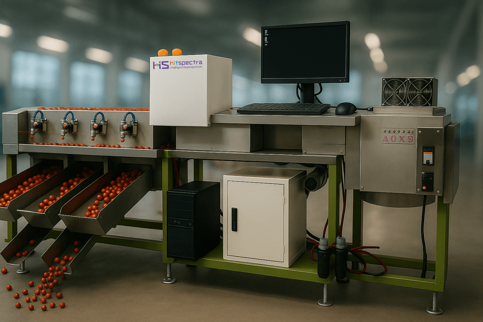 High-speed cherry tomato sorting throughput