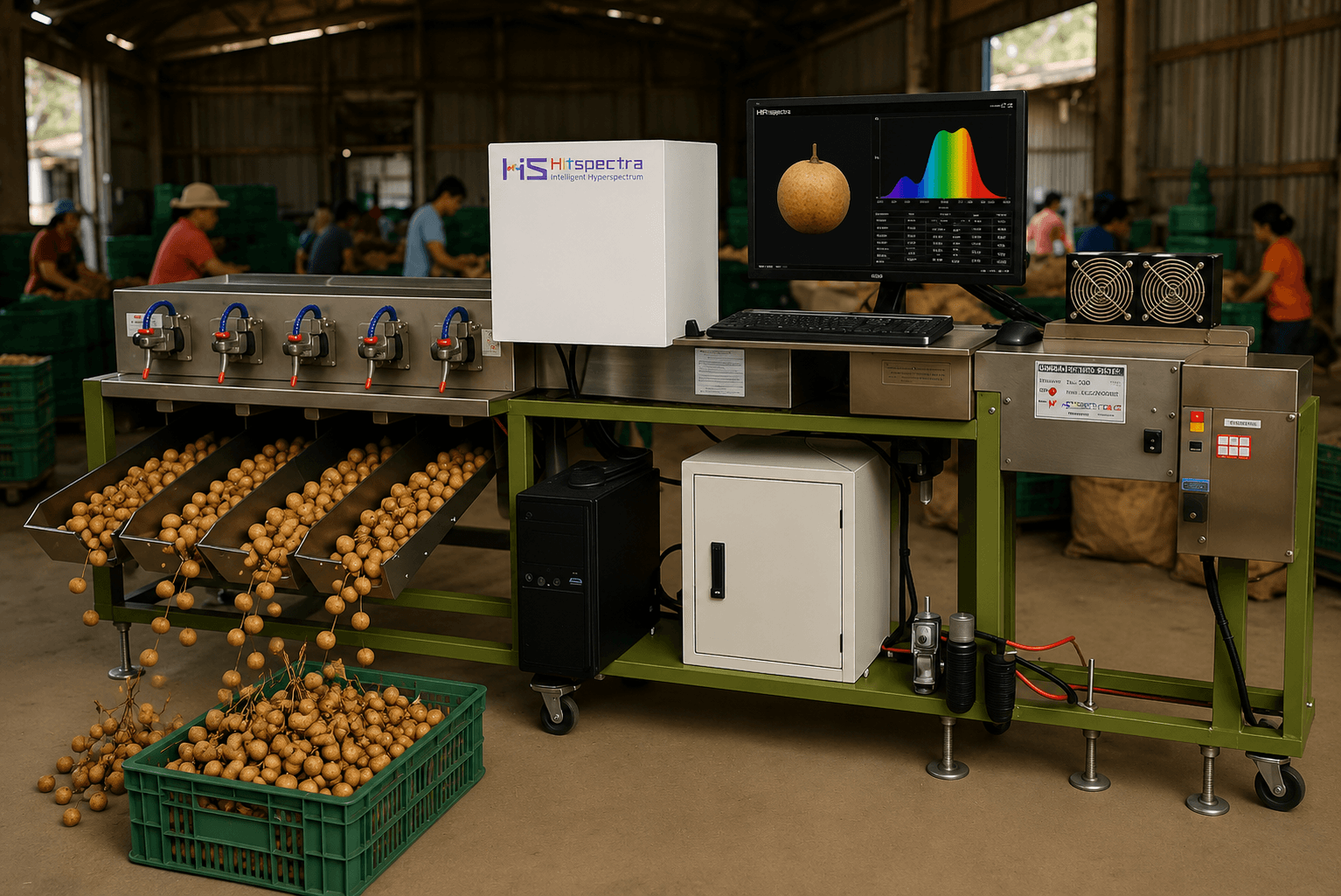 High-speed longan sorting throughput in commercial setting